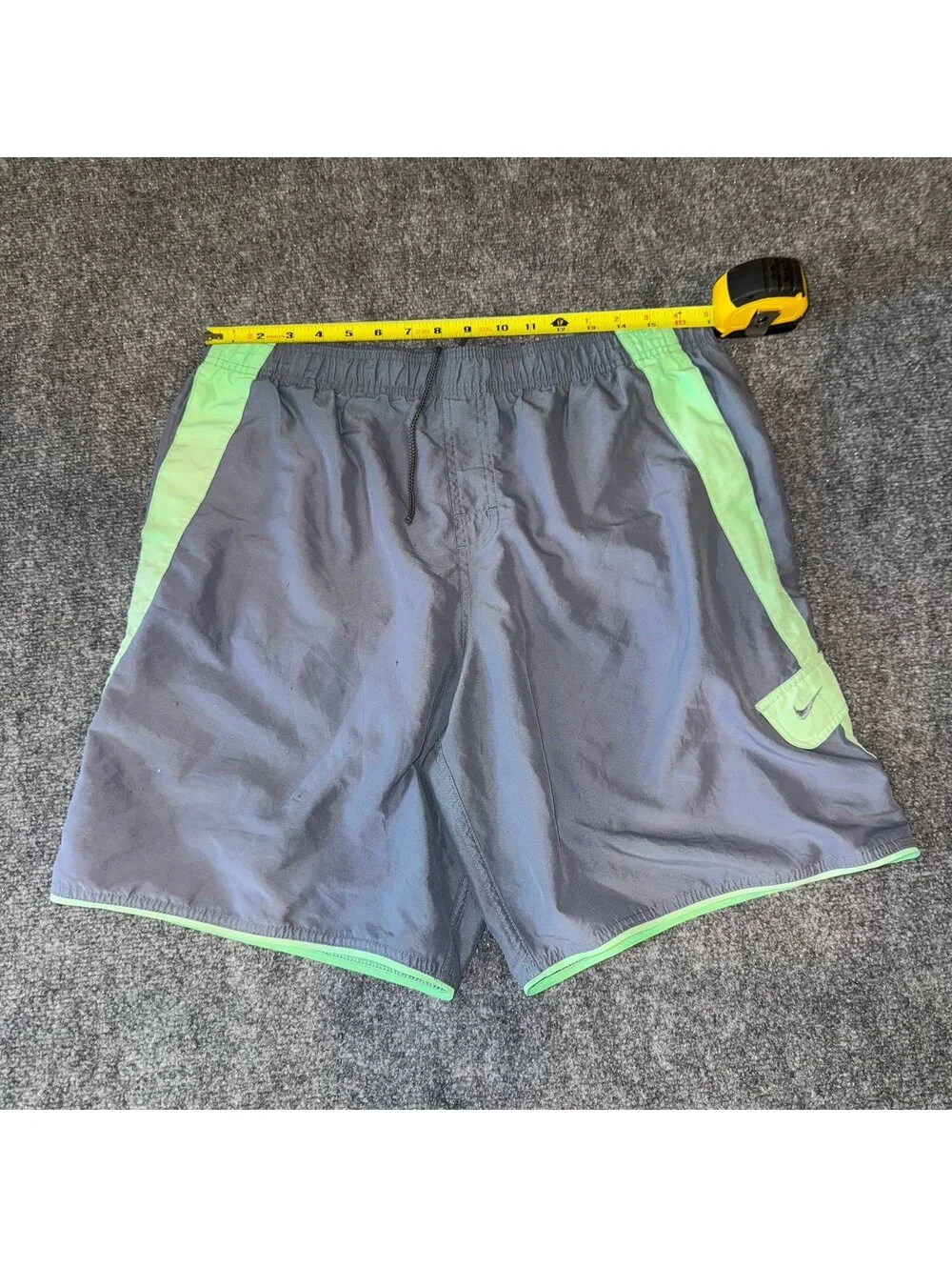 Nike Cyan Accent Lined Swim Trunks Mens LG Vtg y2k 90s Rare